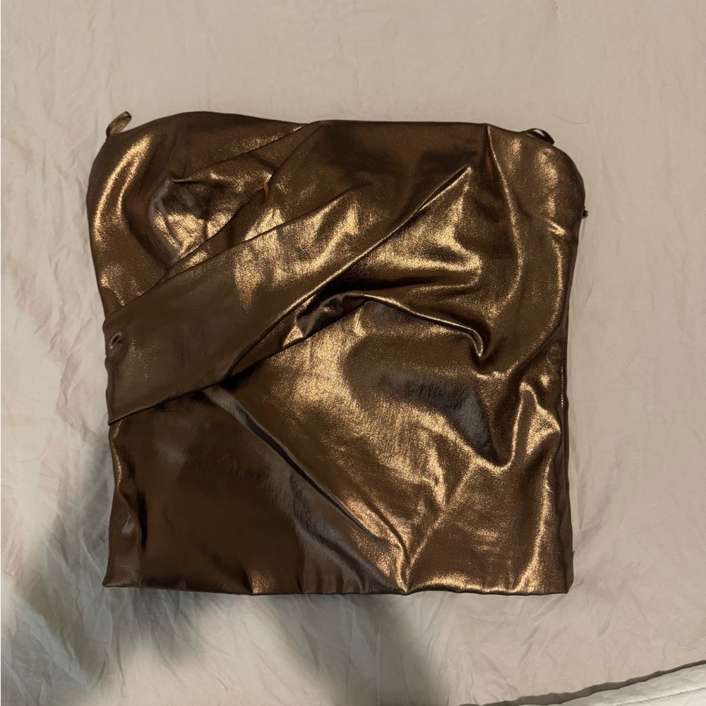 Zara Metallic Bronze Fabric